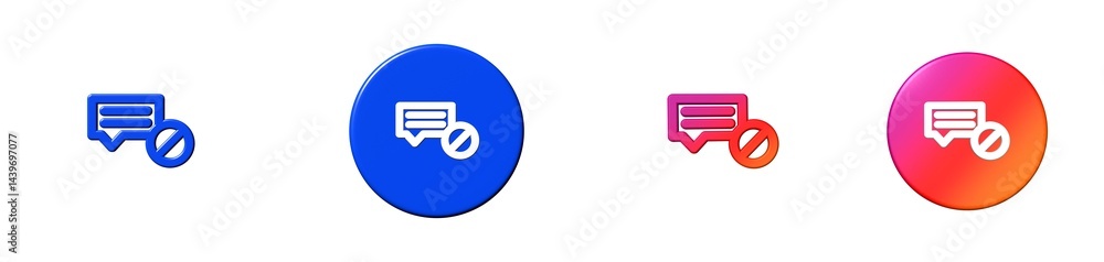 block social media interactions 3D icon block social media interactions 3D icon