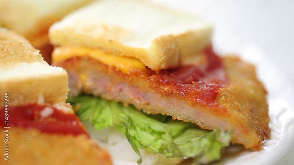 Sandwich with pork cutlet Sandwich with pork cutlet
