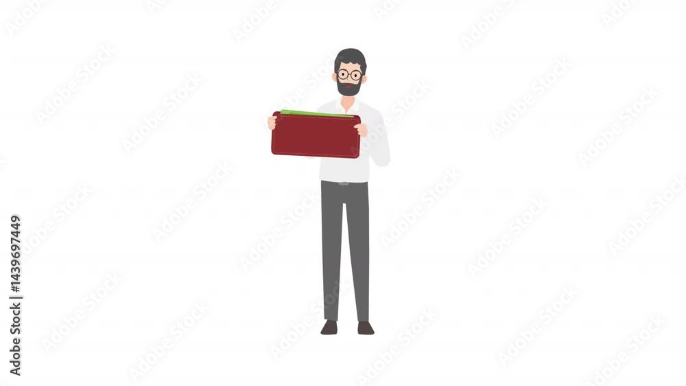 Man holding rupee coin cartoon animation
Man holding rupee coin cartoon animation