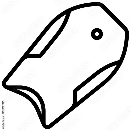 Tablou pe pânză Bodyboard. Editable stroke vector icon.