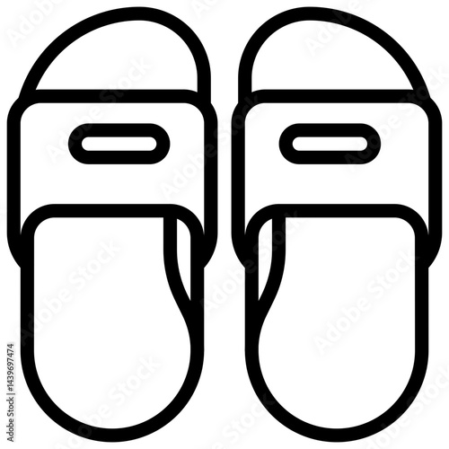 Flip-flops. Editable stroke vector icon.