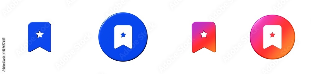 bookmark star bootstrap 3D icon bookmark star bootstrap 3D icon