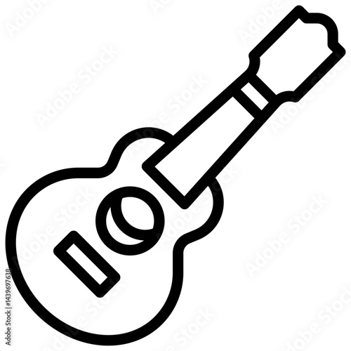 Ukulele. Editable stroke vector icon.