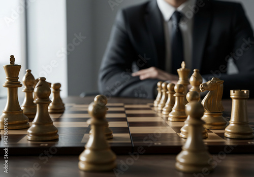 Wallpaper Mural Businessman playing chess, strategic planning and business concept, leadership, competition, strategy, management, and success. Torontodigital.ca