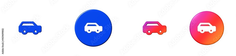 car profile phosphor 3D icon car profile phosphor 3D icon