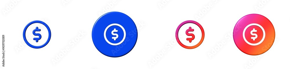 coin ecommerce set 3D icon coin ecommerce set 3D icon