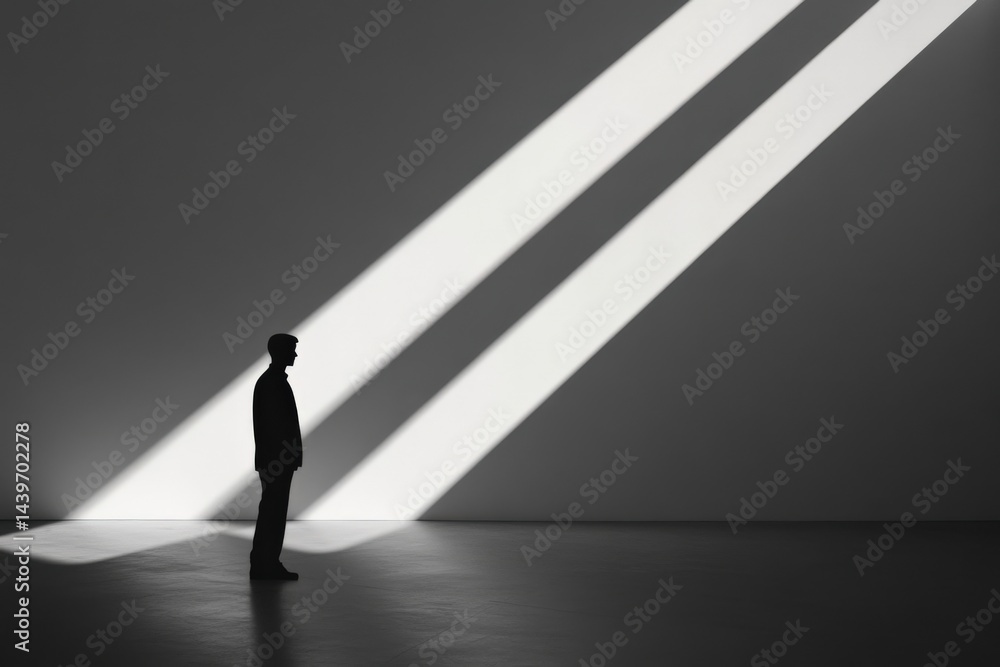 Obraz premium Man stands in light