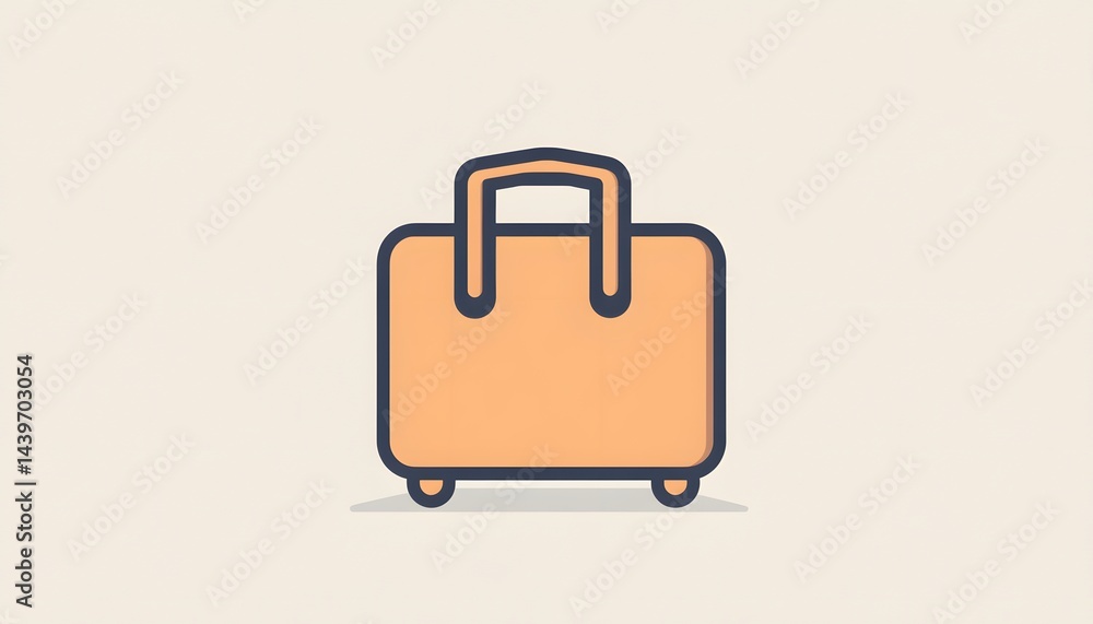 A simple vector illustration of a travel suitcase for transportation