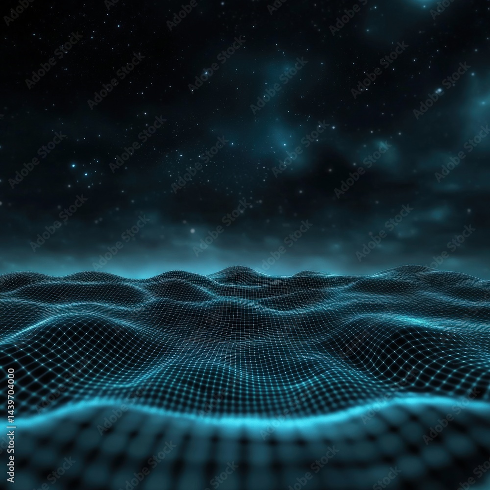 Network grid against night sky Network grid against night sky