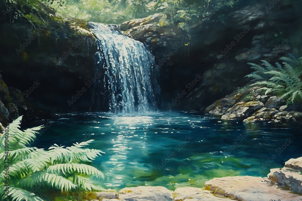 Obraz premium waterfall in the forest