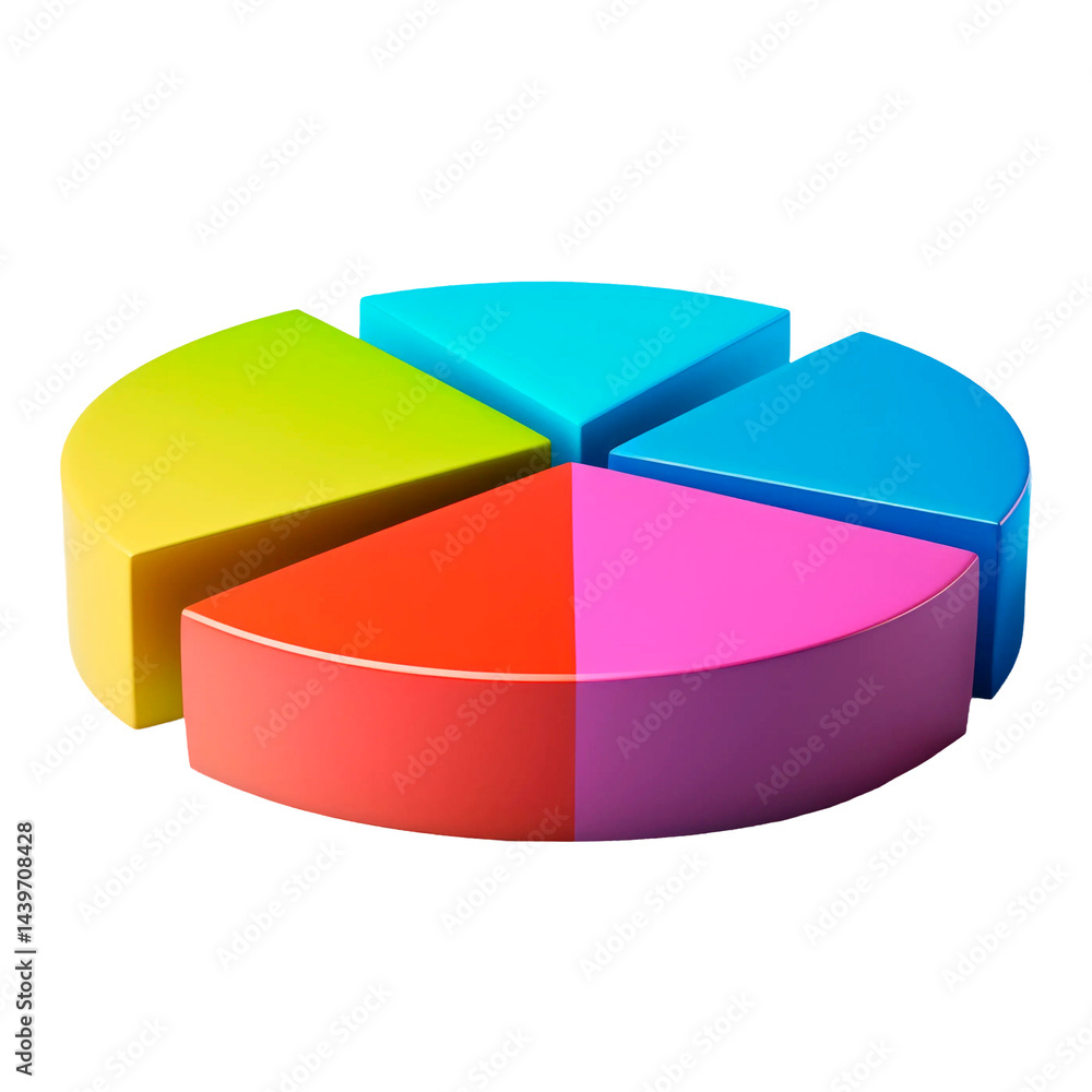 Obraz premium Abstract business pie chart made from colored parts. Business pie chart graphics