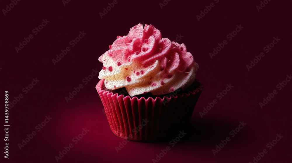 Cupcake with Frosting Icon Design