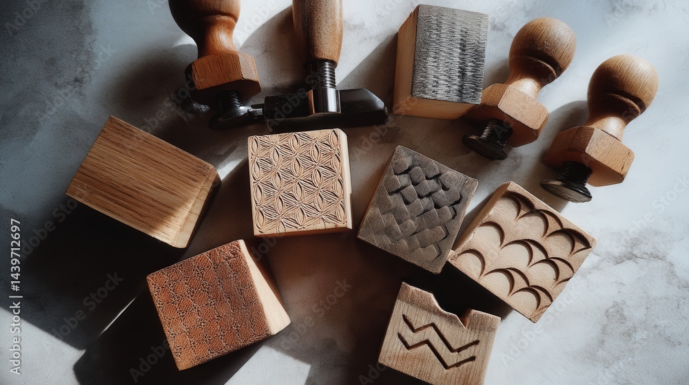 Artistic Wooden Stamps for Crafting and Home Decoration Projects
