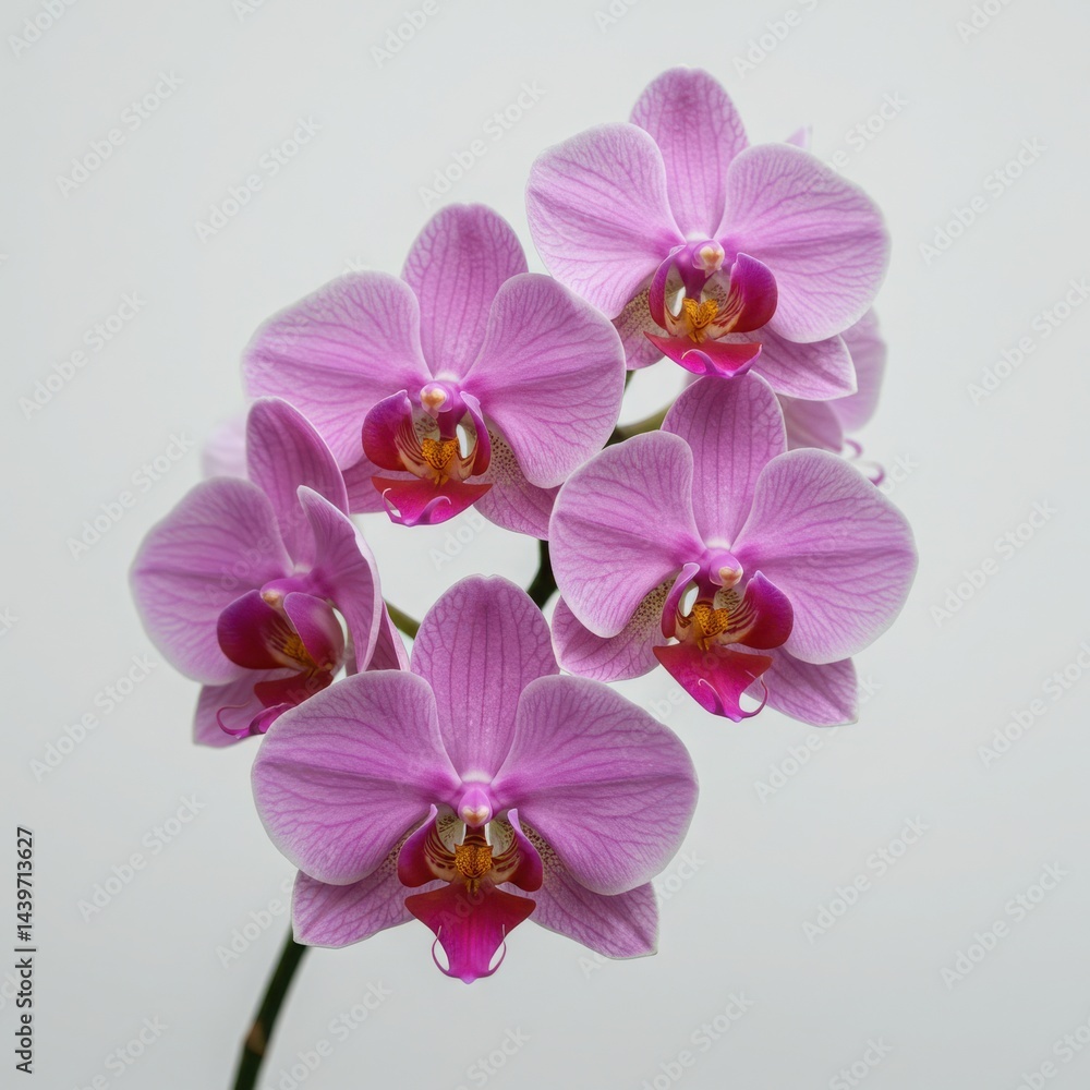 Blooming pink orchid flower isolated on white background Blooming pink orchid flower isolated on white background