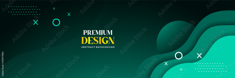 Premium Abstract Green Wave Background with Modern Minimalist Elements