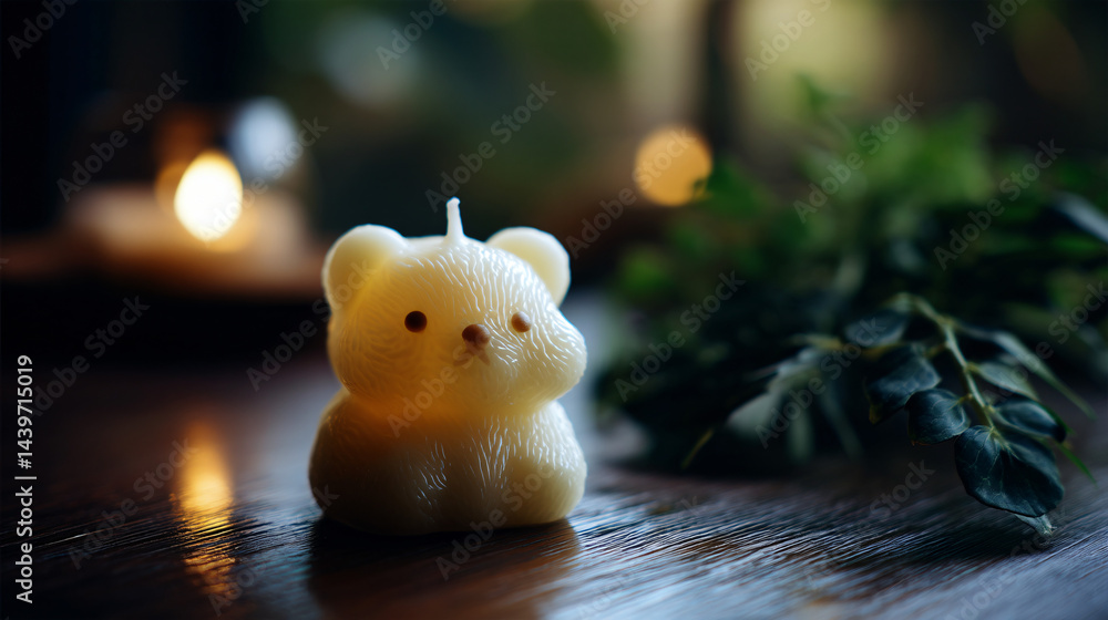 Cute candle shaped like a bear.