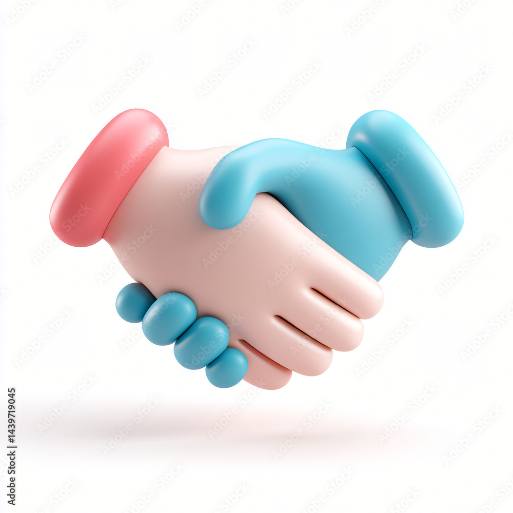 Handshake Icon: Symbolic representation of agreement, partnership and collaboration, with a friendly illustration.