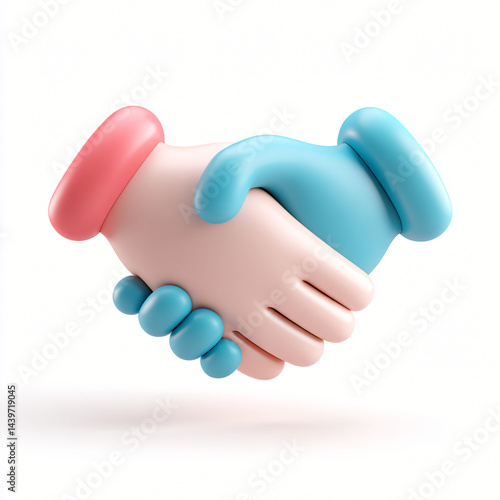 Obraz na płótnie Handshake Icon: Symbolic representation of agreement, partnership and collaboration, with a friendly illustration. w salonie