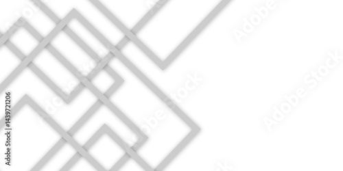 White abstract geometric background with white paper sheets soars as abstract spaces with rectangles, parallel stripes, perspective, shadows in simple strict modern material in triangle and square.	

