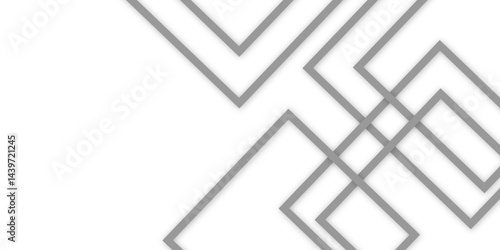 White abstract geometric background with white paper sheets soars as abstract spaces with rectangles, parallel stripes, perspective, shadows in simple strict modern material in triangle and square.	

