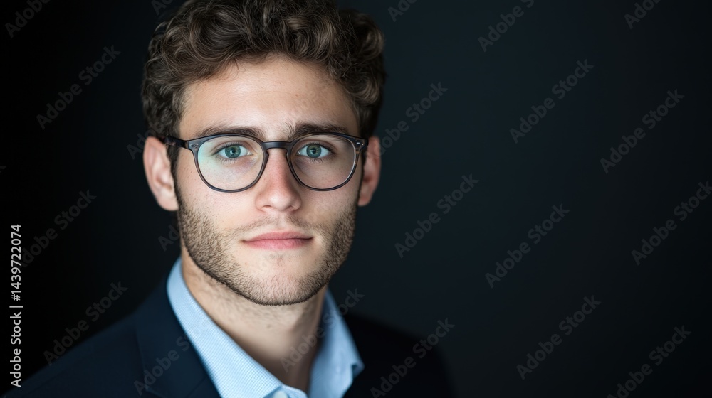Man with glasses portrait on black Man with glasses portrait on black