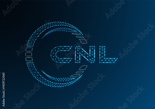 CNL low poly letter logo vector design. CNL lower poly logo design.