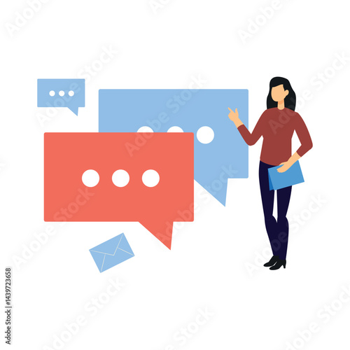 Talking Vector illustration which can easily modify or edit