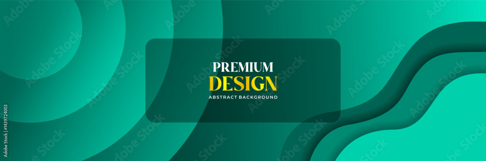 Premium Abstract Green Wave and Dotted Halftone Background Design