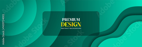 Obraz na płótnie Premium Abstract Green Wave and Dotted Halftone Background Design w salonie