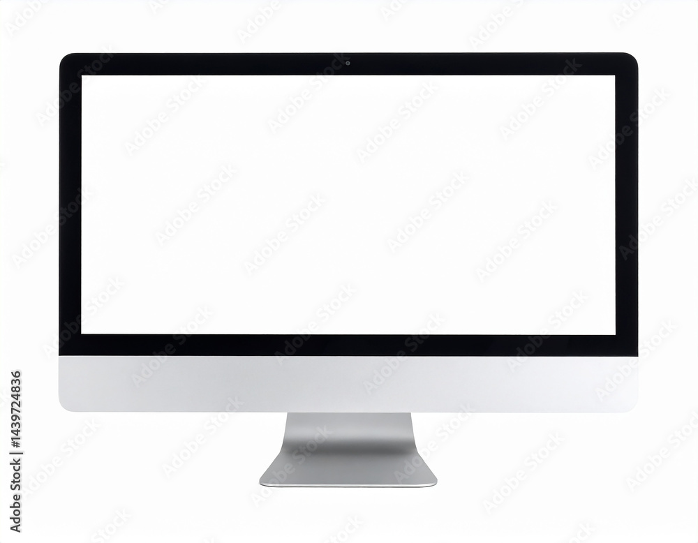Computer monitor with blank screen isolated on white backdrop. Mock-up. Computer monitor with blank screen isolated on white backdrop. Mock-up.