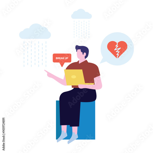 Breakup message Vector illustration which can easily modify or edit