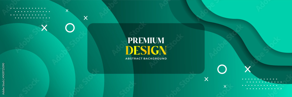 WebPremium Abstract Green Wave and Dotted Halftone Background Design