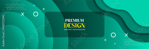Obraz na płótnie WebPremium Abstract Green Wave and Dotted Halftone Background Design w salonie