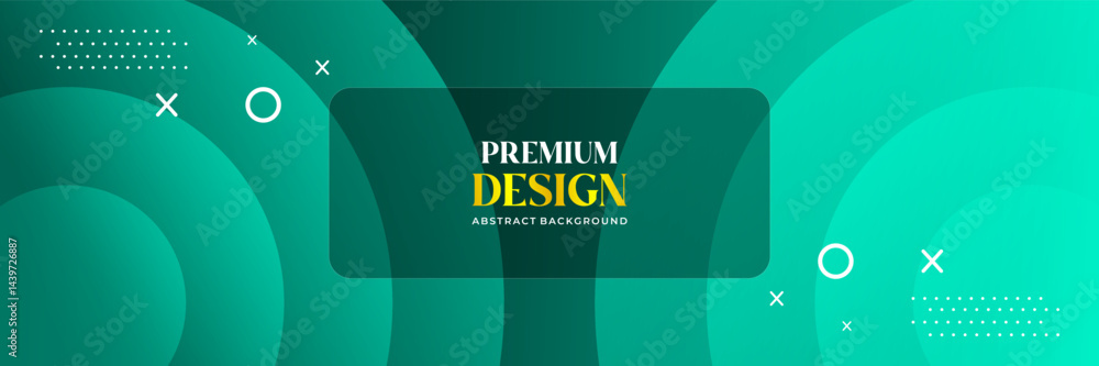 Elegant Premium Green Abstract Background with Soft Circular Waves
