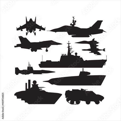 silhouettes of military aircraft silhouettes