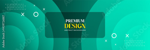 Obraz na płótnie Elegant Premium Green Abstract Background with Soft Circular Waves w salonie