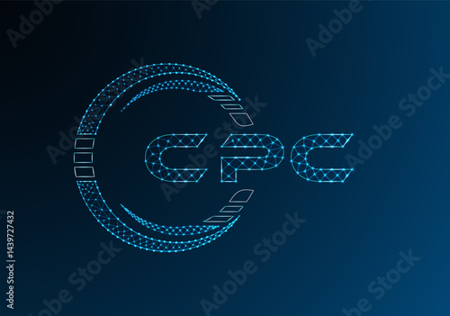 CPC low poly letter logo vector design. CPC lower poly logo design.