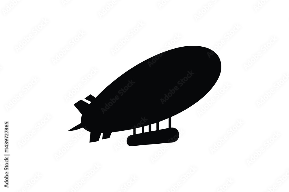 simple and unobtrusive Airship vector silhouette illustration isolated in white background simple and unobtrusive Airship vector silhouette illustration isolated in white background