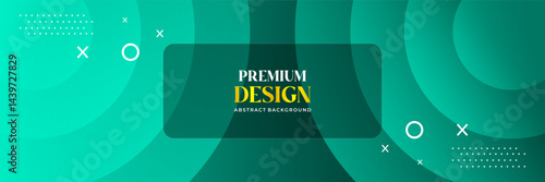Obraz na płótnie Elegant Premium Green Abstract Background with Soft Circular Waves w salonie