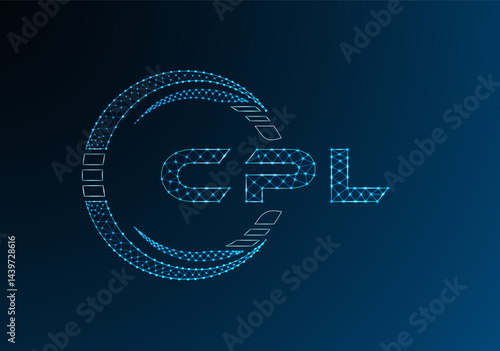CPL low poly letter logo vector design. CPL lower poly logo design.