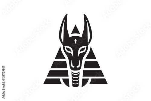 simple and unobtrusive Anubis vector silhouette illustration isolated in white background