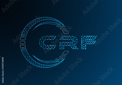 CRF low poly letter logo vector design. CRF lower poly logo design.