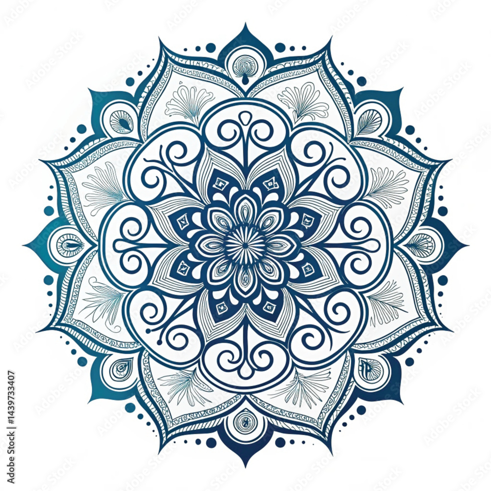 Intricate Black and White Mandala Design for Yoga, Meditation, and Decorative Art Intricate Black and White Mandala Design for Yoga, Meditation, and Decorative Art