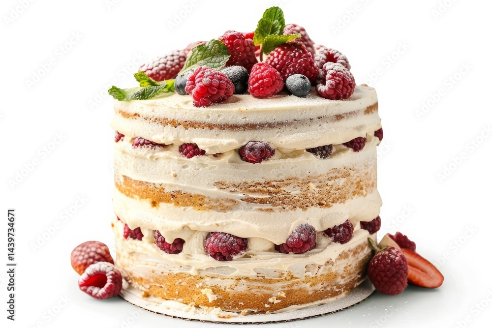 DIY Naked Cake Isolated On White Background. DIY Naked Cake Isolated On White Background.