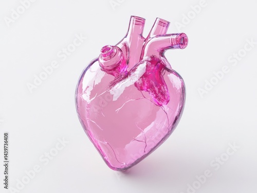 Wallpaper Mural Glass heart on white background Torontodigital.ca