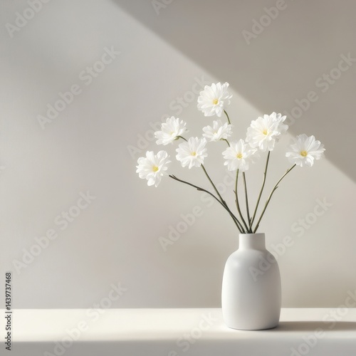 Wallpaper Mural White flowers in a white vase Torontodigital.ca