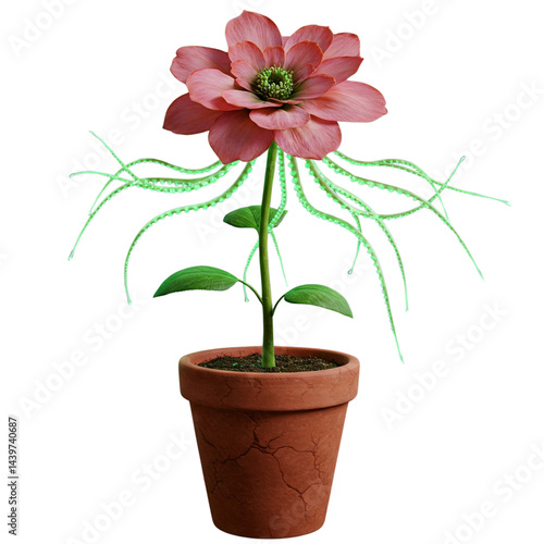 Wallpaper Mural Unusual flower with tentacles isolated on transparent or white background, png  Torontodigital.ca