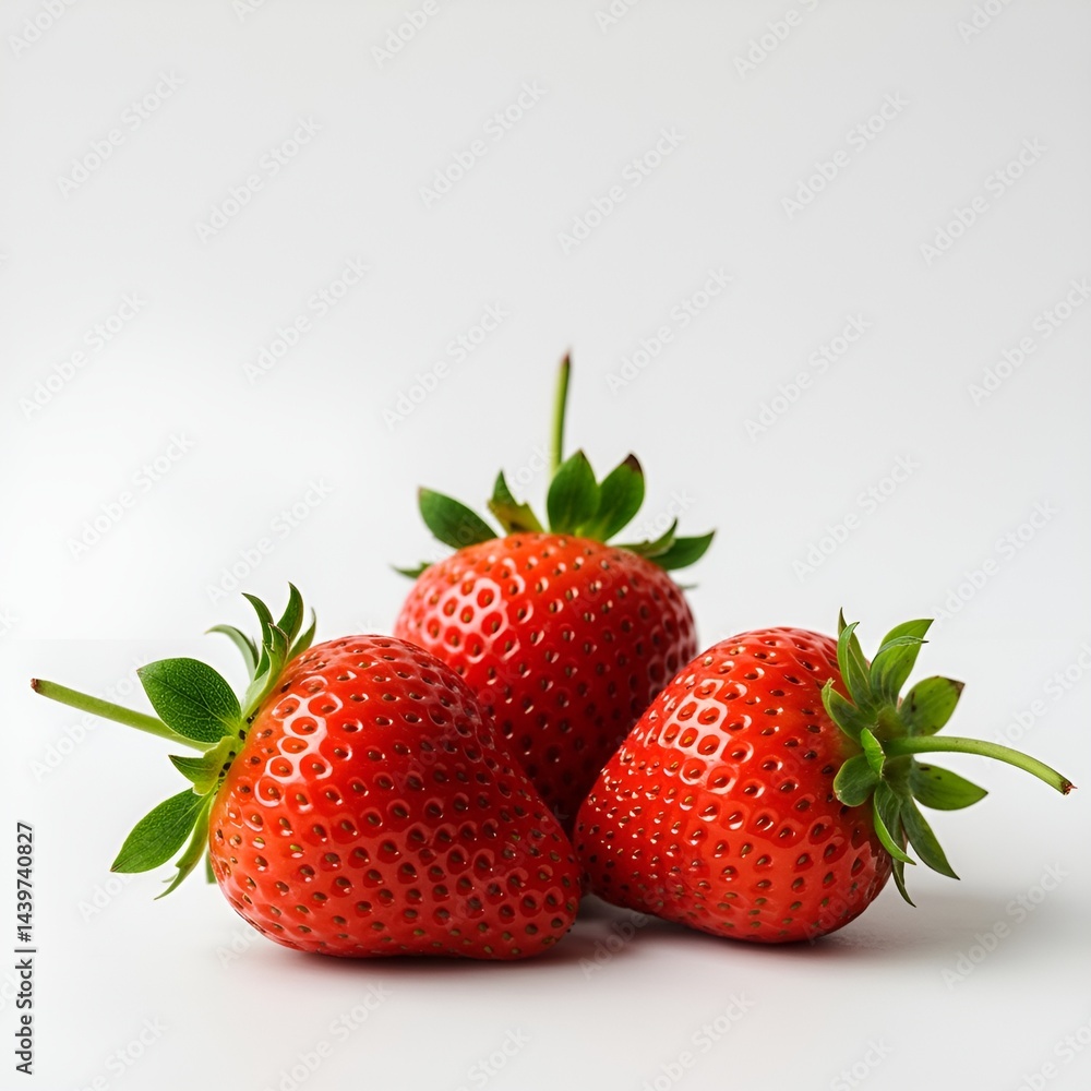 Fresh Ripe Strawberries on White Background – Healthy Summer Fruit. Fresh Ripe Strawberries on White Background – Healthy Summer Fruit.