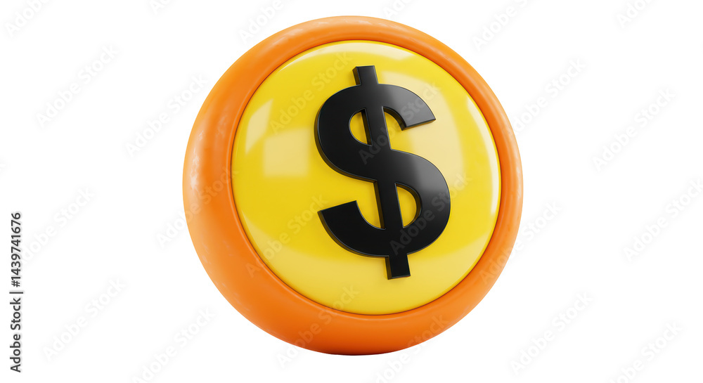 Isolated Dollar Coin Isolated Dollar Coin