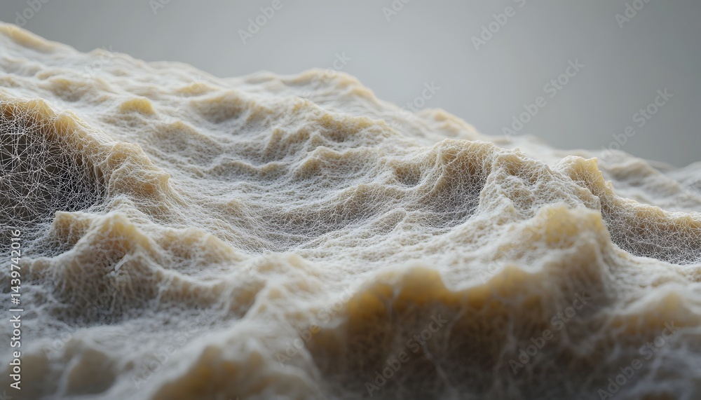 A close up view of a textured cream colored terrain